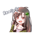 ロングヘア少女（個別スタンプ：11）