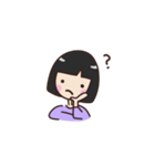 黒髪ボブの女の子 (ゆるゆる)（個別スタンプ：16）