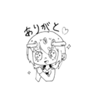 白黒のオリキャラちゃん（個別スタンプ：1）