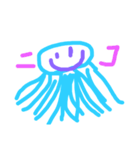 画伯シリーズ海の生き物（個別スタンプ：5）