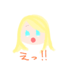 金髪碧眼女性 表情スタンプ＆おまけ猫（個別スタンプ：3）