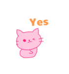 ピンク猫シリーズ（個別スタンプ：5）