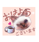 【シャム猫】動く！ペットたち（個別スタンプ：3）