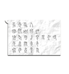 紙の吹き出しに書かれた甲骨文字（古代文字（個別スタンプ：35）