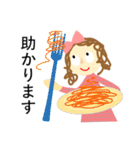 キッチンの小人おりぼんさん（個別スタンプ：14）