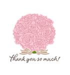 ありがとう/お礼/感謝の挨拶/ピンクの薔薇（個別スタンプ：8）
