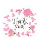 ありがとう/お礼/感謝の挨拶/ピンクの薔薇（個別スタンプ：10）