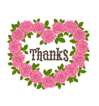 ありがとう/お礼/感謝の挨拶/ピンクの薔薇（個別スタンプ：23）