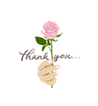 英語/『ありがとう』ピンクの薔薇（個別スタンプ：1）