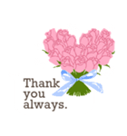 英語/『ありがとう』ピンクの薔薇（個別スタンプ：2）