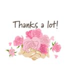 英語/『ありがとう』ピンクの薔薇（個別スタンプ：4）