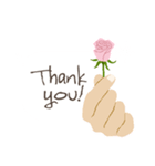 英語/『ありがとう』ピンクの薔薇（個別スタンプ：6）