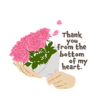 英語/『ありがとう』ピンクの薔薇（個別スタンプ：7）