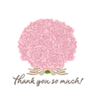 英語/『ありがとう』ピンクの薔薇（個別スタンプ：8）