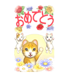 花と猫 BIGスタンプ（個別スタンプ：30）