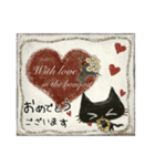 黒猫さんの可愛いお手伝い＊花と手芸（個別スタンプ：36）