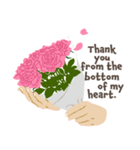英語 /『ありがとう』ピンクの薔薇（個別スタンプ：7）