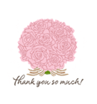 英語 /『ありがとう』ピンクの薔薇（個別スタンプ：8）