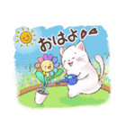 ふわぽてcatとお花ちゃん（個別スタンプ：1）