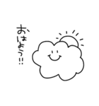 雲のお話♡白黒【あいさつ編】（個別スタンプ：1）