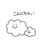 雲のお話♡白黒【あいさつ編】（個別スタンプ：3）