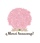 フランス語/『ありがとう』ピンクの薔薇（個別スタンプ：8）