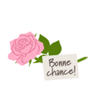 フランス語/『ありがとう』ピンクの薔薇（個別スタンプ：9）