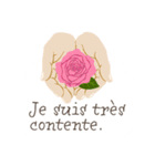フランス語/『ありがとう』ピンクの薔薇（個別スタンプ：14）
