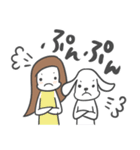 大きなワンコと私（個別スタンプ：14）