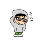 ジト目パーカー眼鏡男のスタンプ（個別スタンプ：26）