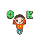 毎日使える女の子ちゃんスタンプ（個別スタンプ：5）