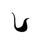 (前半)筆一文字ひらがな(癖)（個別スタンプ：12）