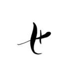 (前半)筆一文字ひらがな(癖)（個別スタンプ：14）