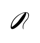 (前半)筆一文字ひらがな(癖)（個別スタンプ：25）