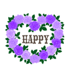 『おめでとう・お祝い・祝福』青と紫の薔薇（個別スタンプ：23）