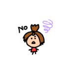家では常にちょんまげスタイルな女の子（個別スタンプ：3）