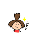 家では常にちょんまげスタイルな女の子（個別スタンプ：11）