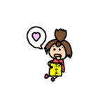 家では常にちょんまげスタイルな女の子（個別スタンプ：22）