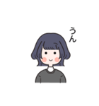 可愛い女の子 ウルフカット（個別スタンプ：2）