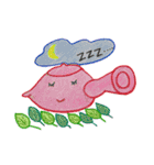 色鉛筆で描く急須ちゃんの七変化（個別スタンプ：2）