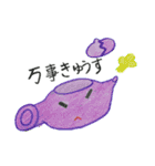 色鉛筆で描く急須ちゃんの七変化（個別スタンプ：4）