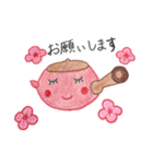 色鉛筆で描く急須ちゃんの七変化（個別スタンプ：24）