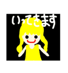 個性派金髪あいさつ女の子（個別スタンプ：1）