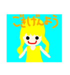 個性派金髪あいさつ女の子（個別スタンプ：2）