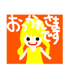個性派金髪あいさつ女の子（個別スタンプ：3）
