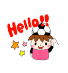 サッカーサポータースタンプ(ピンク)（個別スタンプ：1）