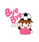 サッカーサポータースタンプ(ピンク)（個別スタンプ：3）