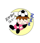 サッカーサポータースタンプ(ピンク)（個別スタンプ：4）
