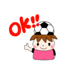 サッカーサポータースタンプ(ピンク)（個別スタンプ：5）