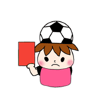 サッカーサポータースタンプ(ピンク)（個別スタンプ：21）